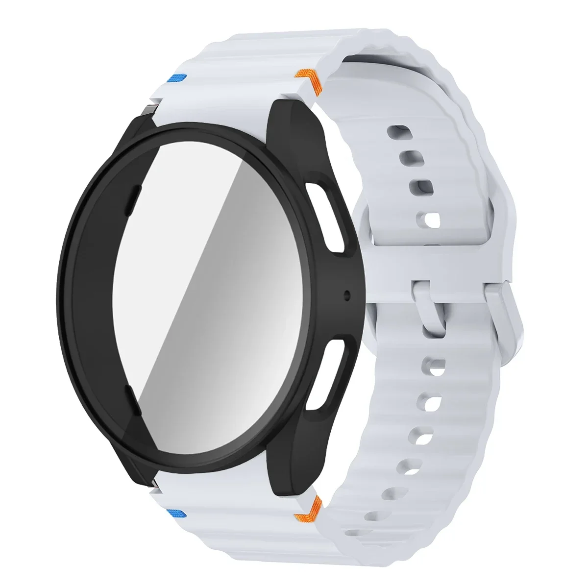 Enhanced Silicone Band and Bumper Case with Tempered Glass Screen Protector
