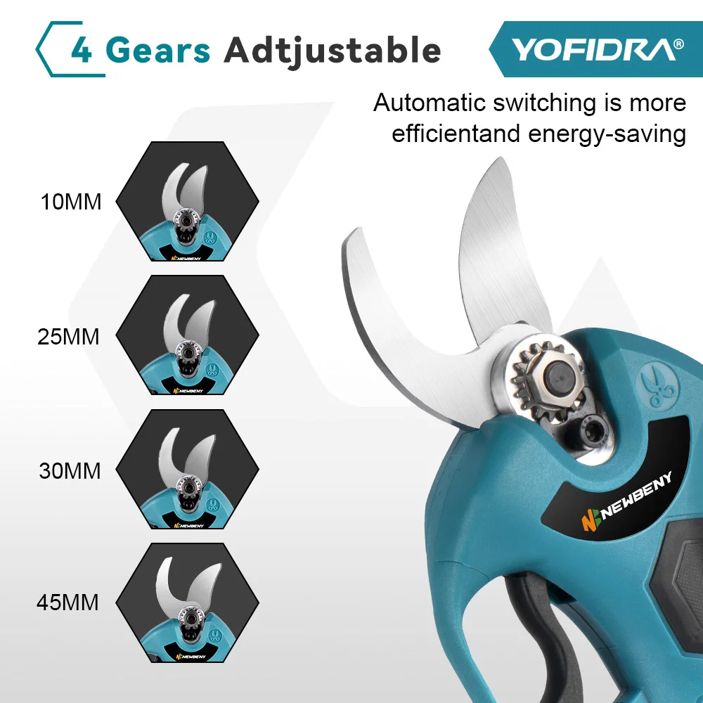 30mm 4 Gears Brushless Electric Pruner Shear Cordless Efficient Garden Potted Branches Beautifying Tools For Makita 18V Battery 4