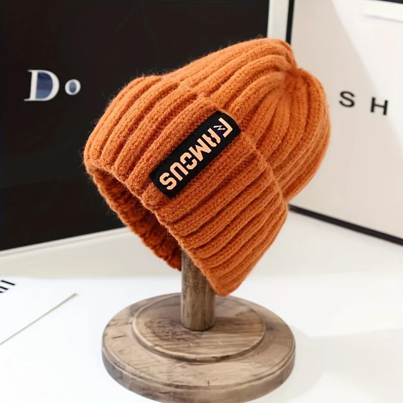 Chic Women's Knit Beanie - Breathable, Stretchy Acrylic Fiber, Ear-Warming Winter Hat with Long Label Design 5