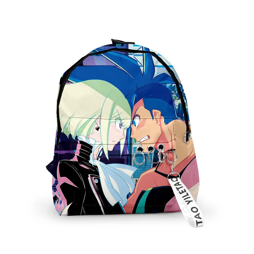 Classic PROMARE Notebook Backpacks Boys/Girls pupil School Bags 3D Print Keychains Oxford Waterproof Funny Cute Small Backpacks