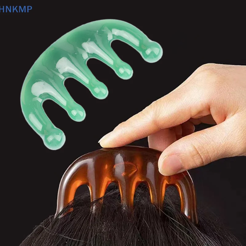 

Five Teeth Meridian Massage Comb Resin Big Teeth Head Acupoint Therapy Artifact Claws Decompression Unisex Portable Scalp Comb