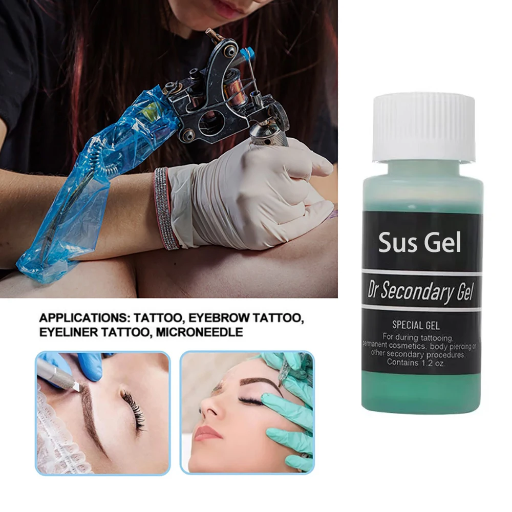 Tattoo Gel 1.2OZ Blue Gel Tattoo Gel Sustain For Permanent Makeup Microblading Eyebrow Lips Face and Body Care tattoo gel