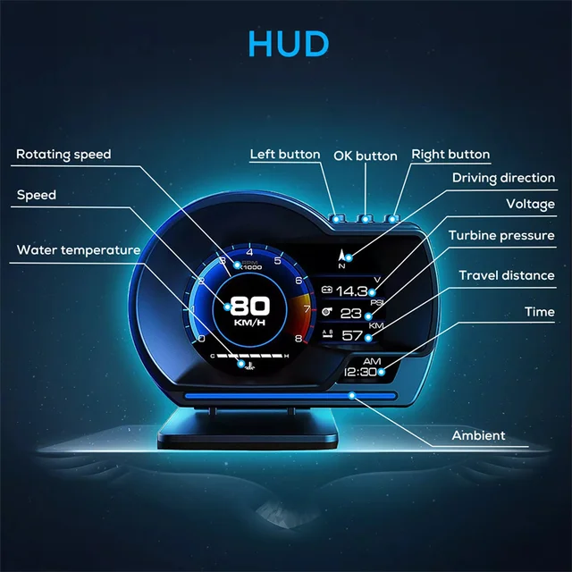 Dual OBD2 & GPS HUD Speedometer 3