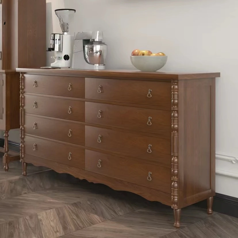 

Mid-Ancient Style French Retro Sideboard Cabinet American Solid Wood Eight Spares Cabinet Bedroom Simple Locker
