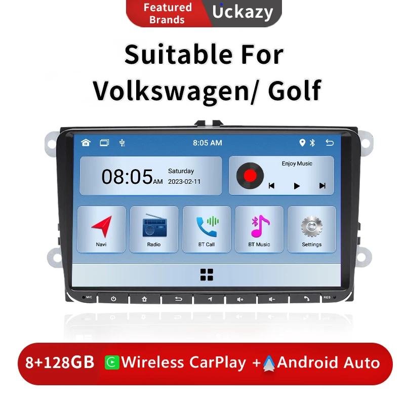 

Carplay Android 13 для Amarok Volkswagen Golf 5 6 Polo Passat B6 B7 CC T5 Skoda сиденье Jetta Leon радио мультимедиа GPS навигация