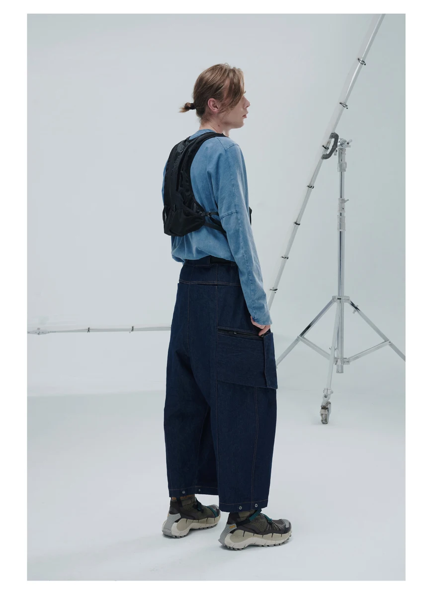Reindee Lusion 21aw  Split hem base longsleeve shirt dyed cotton secured pocket techwear ninjawear