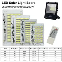 Panneau de lumière solaire LED 25/40/60/100W, 1 pièce, lumière blanche, panneau de Source de lumière haute luminosité avec télécommande SMD5730 4
