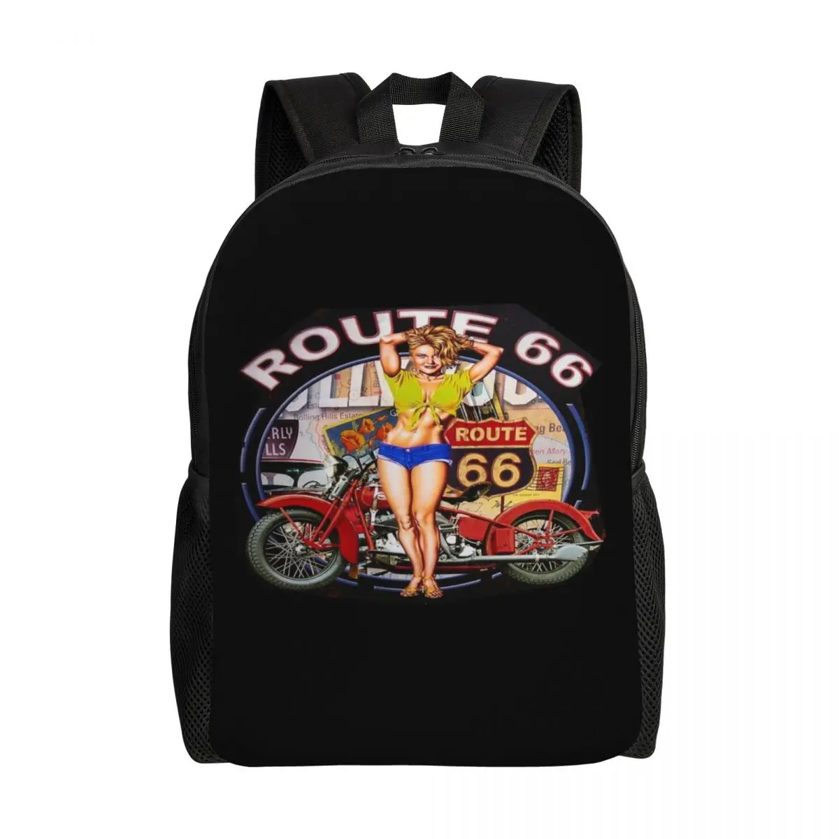 

Оригинальный рюкзак для ноутбука с американской дорожкой Route 66, мужской и женский Базовый Рюкзак для студентов колледжа, сумки для шоссе Америки
