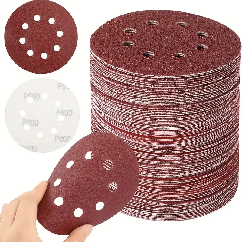 10/50pcs Sanding Disc 60-600 Grit Sanding Discs 5 Inch 8 Hole Hook And Loop Sanding Discs For Random Orbital Sander Polishing