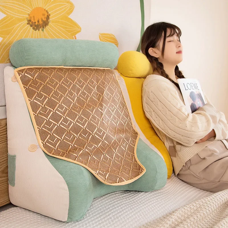 

Summer New Corduroy Cool Cushion Waistrest Full Fit Large Backrest Multi functional Solid Color Cool Cushion Waistrest