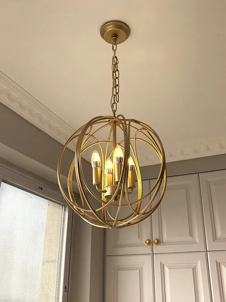 

Modern Led Crystal Chandelier For Dining Room Kitchen Bedroom Bedside Lamp Gold Vintage Ring Ball Decorate Ceiling Hanging Light