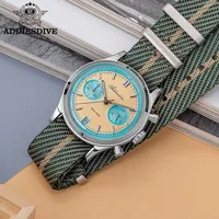 ADDIESDIVE Top marque homme montre BGW9 Super lumineux 10Bar étanche bulle miroir verre VK64 chronographe Quartz acier montre-bracelet 4