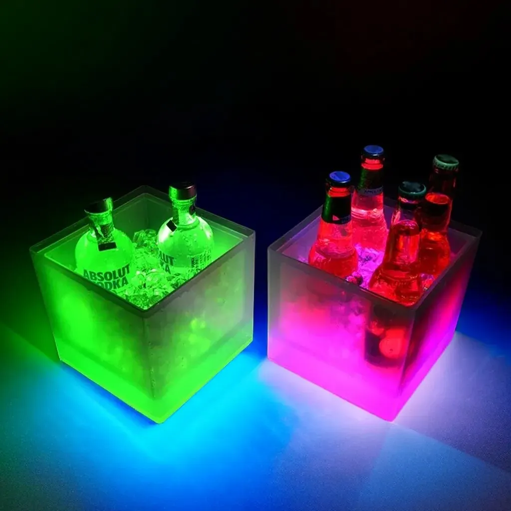 LED Ice Bucket 3.5L Double Layer for Beverage Tubs Wine Beer ice bucket