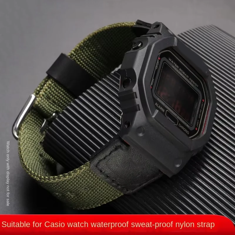 Durable Nylon Canvas Sports Watch Strap - Men's Adjustable Bracelet, Black