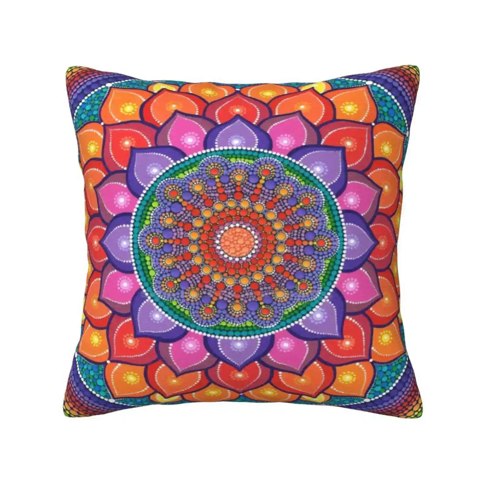 Lotus Rainbow Mandala Home Sofa Car Waist Throw Federa Lotus Flower Meditation Zen Yoga Mandala Jewel Rainbow Hippy Gypsy