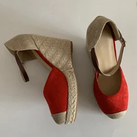SIMLOVEYO Women espadrille Ladies Wedge sandals High heels Platform Bohemia weave strap sandalia red pumps size 34-43 A2096 - Image 2
