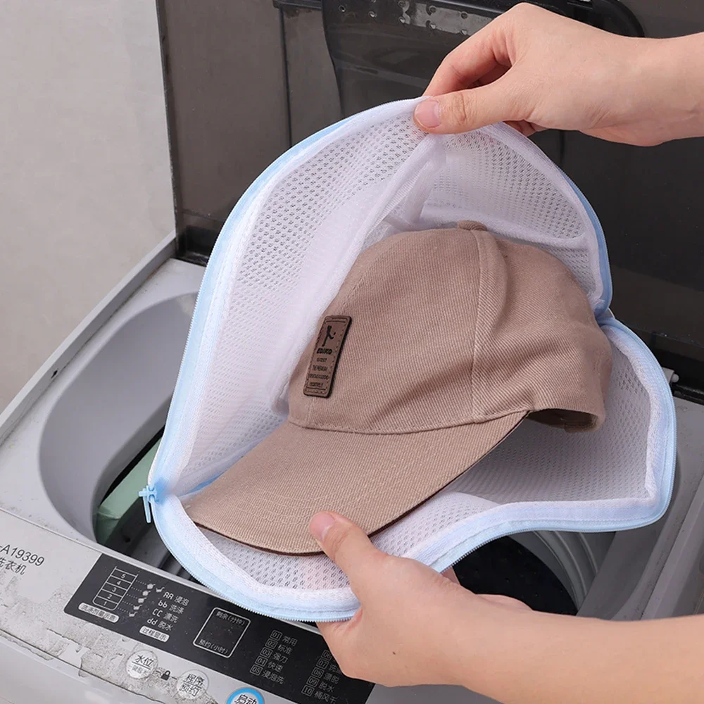 

Hat Washer for Washing Machine Mesh Hat Wash Protector with Support Frame Portable Baseball Hat Small Clothes Laundry Wash Bags