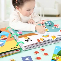 Quiet Busy Book Baby Montessori Material Toys Sticker Paste Matching Game Toddler Cognition Toy Book Kids Early Educational Toys 1