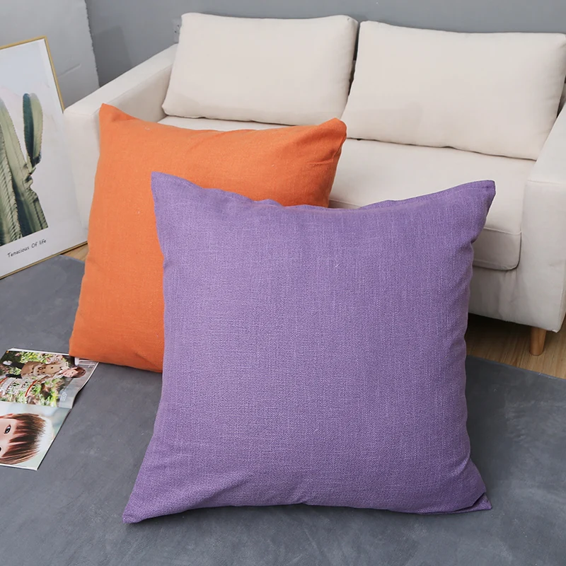 Large Soft Cushion Cover Sofa Bed Backrest Pillowcase Solid Color Huge Pillow Case Protector Washable 80CM 3