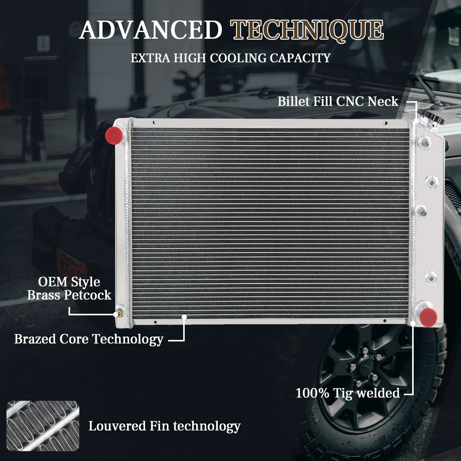 Intercooler for Land Rover Discovery 1, 300Tdi 90, 110 TDI, 116mm