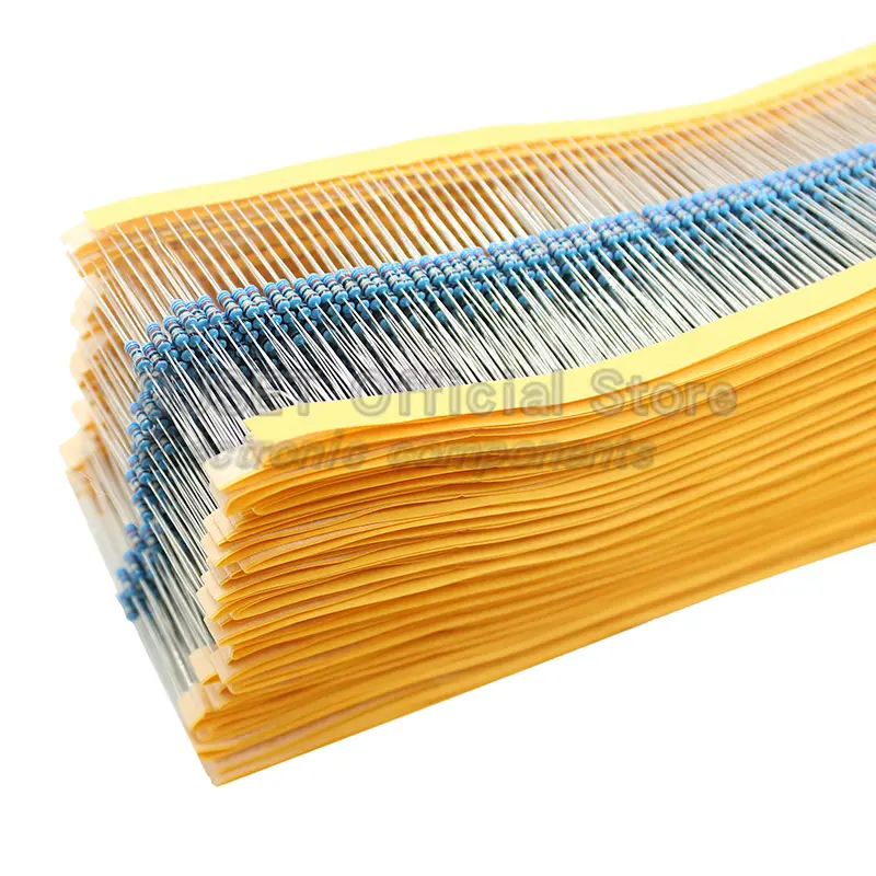 100pcs 1/4W Metal Film Resistor Element 1% 0.25W 1K 1.5K 2.2K 4.7K 10K 22K 47K 100K 470k 100 220  4K7 Ohm 5 Color Ring Resistors - Image 4