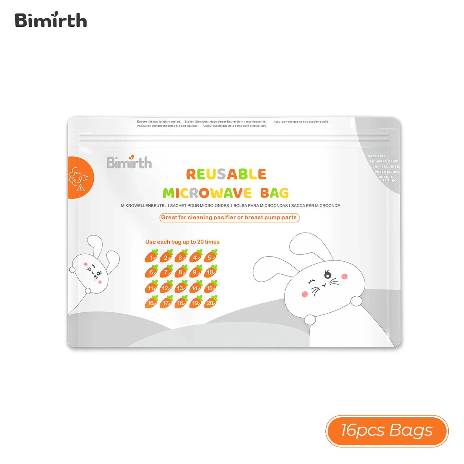 Reusable Microwave Sterilizer Bags Steam Sterilization Bags for Baby Bottles Breast Pump Teethers Pacifiers 16pcs bottle sterilizer