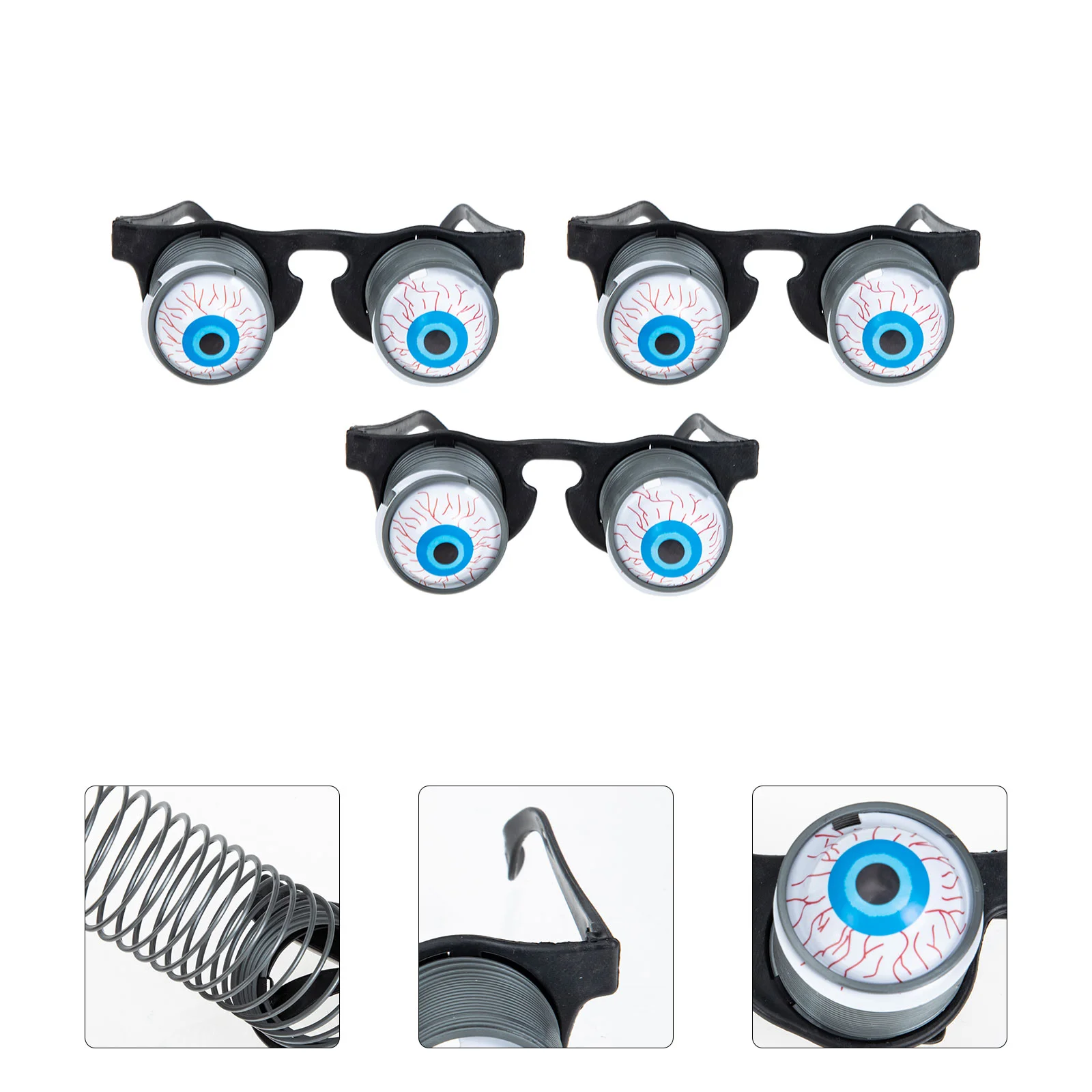 

3 Pcs Scary Eyeglass Costume Glasses Make up Bounce Eyeball Eyewear Eyeglasses Plastic Funny Fake Cosplay