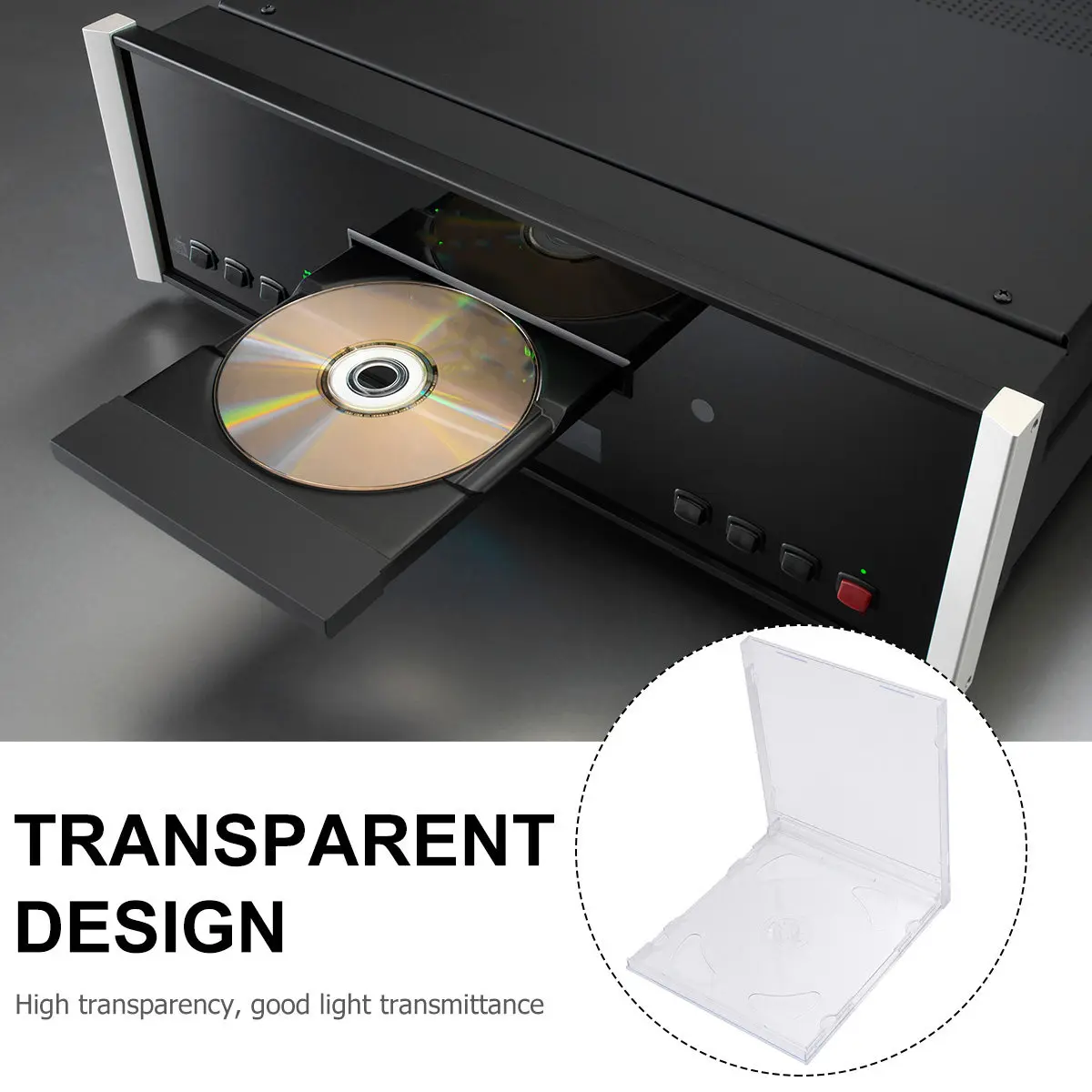 10개 투명 CD DVD 보관 케이스 휴대용 슬림 미디어 정리함 각각 2개의 디스크를 수용할 수 있으며 웨딩 비디오에 적합합니다.