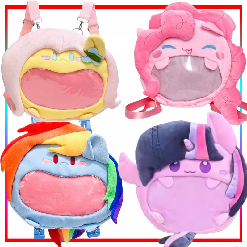 My Little Pony Plush Mouth Bag Pinkie Pie Itabag Translucent Display Large Capacity Portable Storage Holiday Gift Commuting