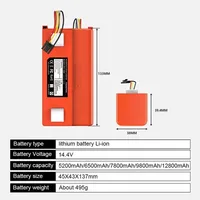 14.4V BRR-2P4S-5200S Robotic Vacuum Cleaner Replacement Battery For Xiaomi Roborock S55 S60 S65 S50 S51 S5 1S 1ST MAX S6 Parts 2