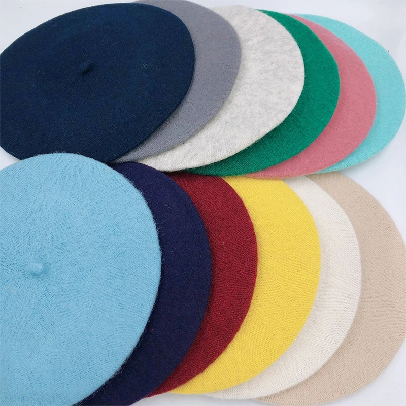 Children Beret For Girls Artist Cute Warm Baby Wool Hat Children\'s Hats For Winter Retro Vintage Elegant Beret Props Photography