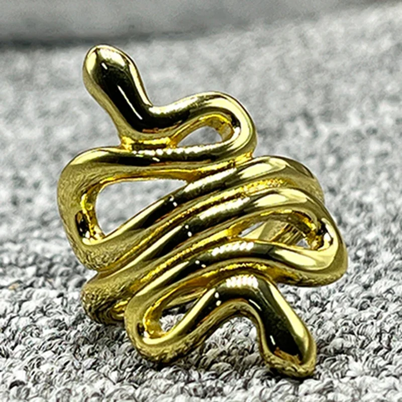 

Новинка 2022 г., модное серебряное покрытие unode 50, очаровательное Бесконечное Кольцо серии змеи 92514K с золотым покрытием, праздничный подарок