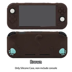 Enhanced TPU Soft Case Protective Skin Cover for Nintendo Switch Lite Console (Cat Chocolate Brown)
