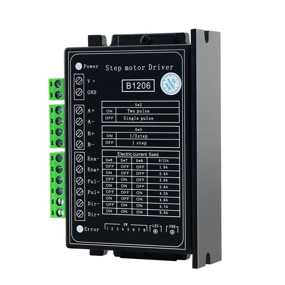 B1206 Full-step/Half-step Driver Two-phase 42/57 Stepper Motor Controller Nema17/23 Voltage 120V Working Current 6A