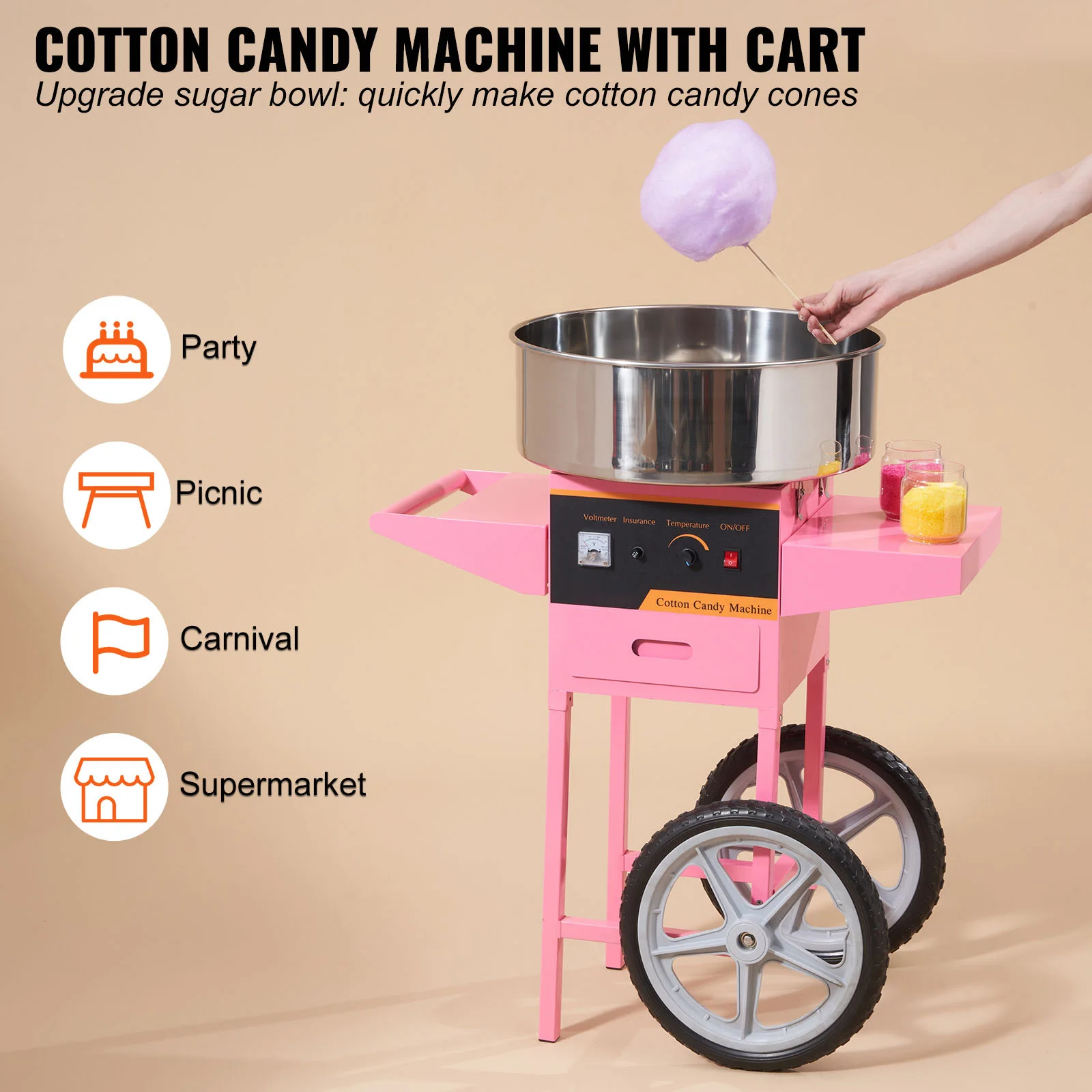 Stainless Steel Commercial Cotton Candy Machine