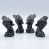 Natural Yooperlite Crystal Quartz Flame Stone Dragon Head Hand-Carved Crafts Ornaments Reiki Minerals Office Decoration Gift 2