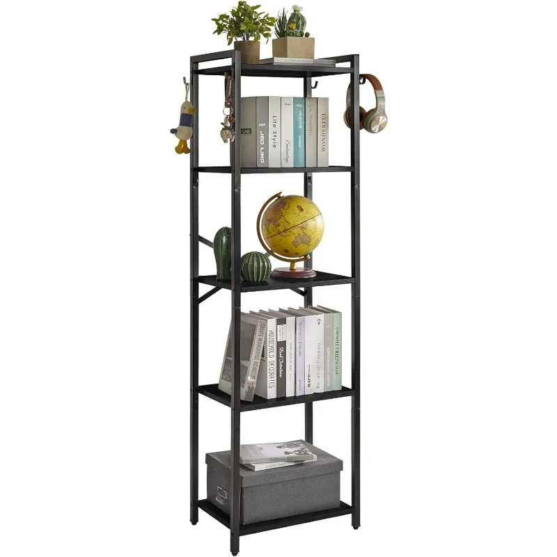 ymyny-bookshelf-5-tier-ladder-shelf-organizer-narrow-shelving-unit-corner-storage-racks-large-capacity-bookcase