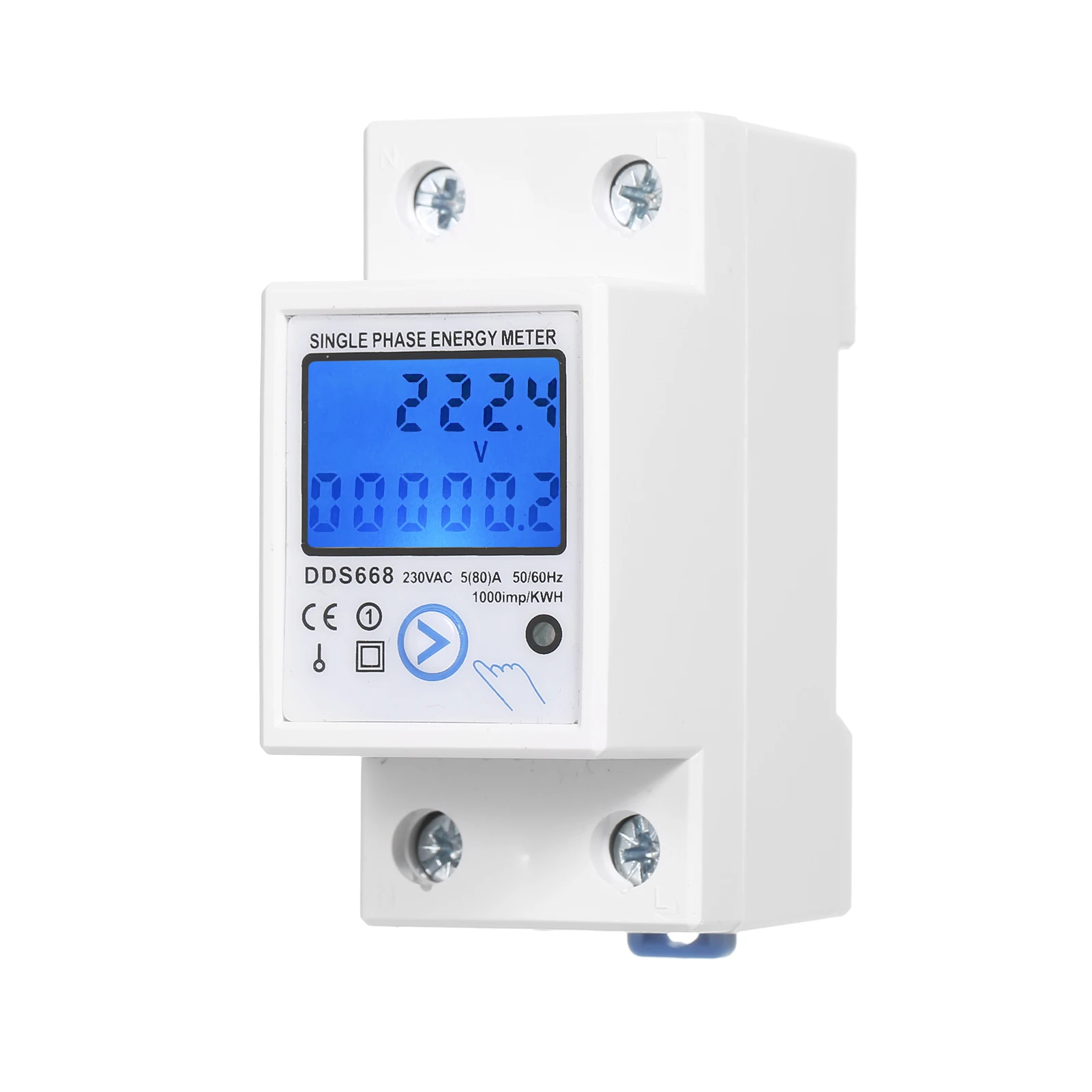DDS668 AC 230V Single Phase DinRail Energy Meter With Reset Button