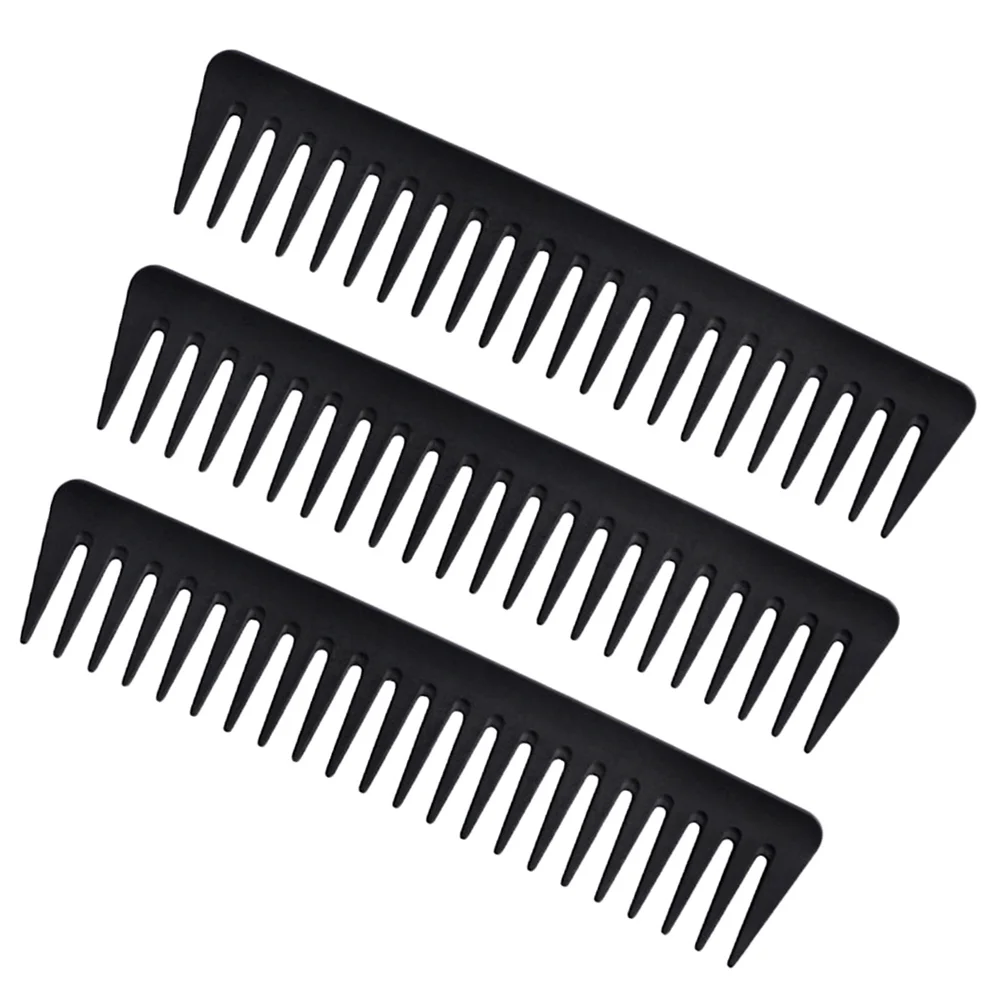 

3pcs Wide Comb Black Detangling Hair Comb Professional Hairdressing Comb for Men and