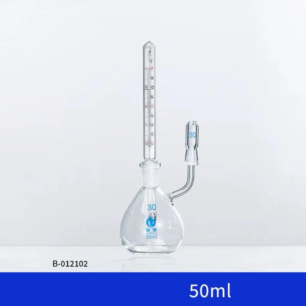 25ml 50mL Lab Glass Pycnometer With Thermometer Specific Gravity Bottle Picnometer Laboratory Equipment