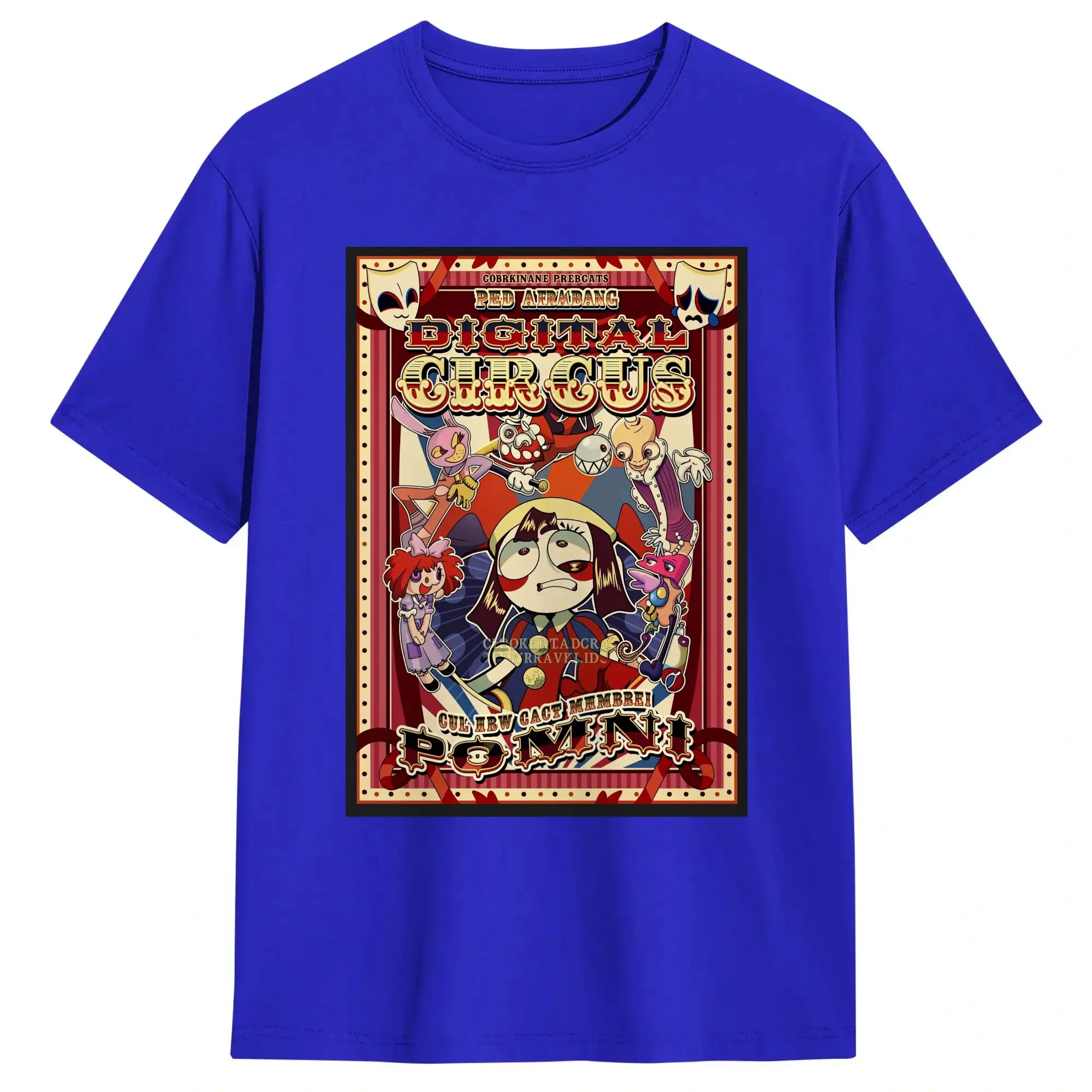 Digital Circus Oversized Cotton O-Neck T-Shirt - Trendy Summer Short-Sleeve Top