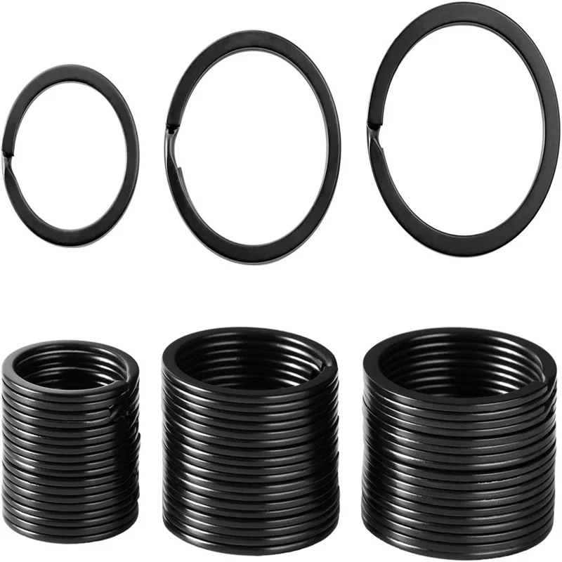 10/20 Pz Nero Opaco Portachiavi In Metallo Anello Piatto Diviso Portachiavi Portachiavi Anelli Donna Uomo Fai Da Te Per Fai Da Te Casa Auto Cane Uffic