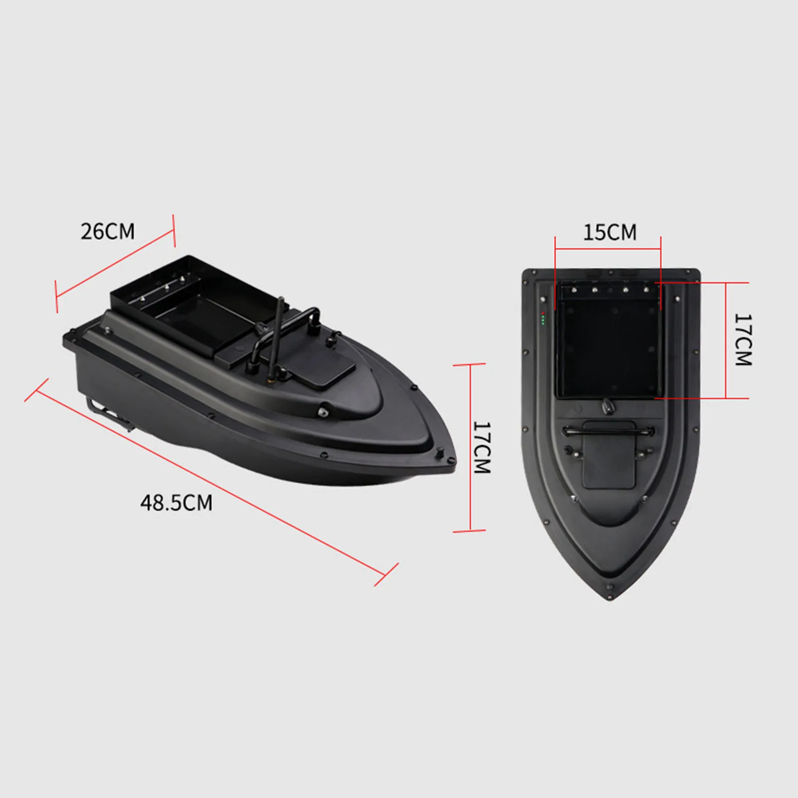 F18 RC Fishing Bait Boat RC Boat Fish Finder 0.75kg Loading 500M Remote  Control Boat Double Motor Night Light 12000mah Battery