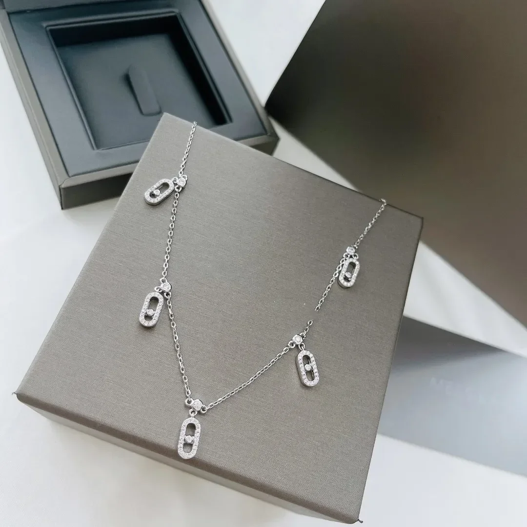 

Pendant Necklaces Women Luxury Designer Buckle Diamond Necklace Fashion Move Series Necklace Jewelry Gift