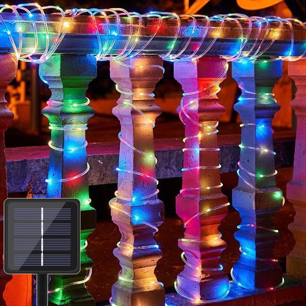 Solar-Powered Waterproof LED String Lights for Outdoor and Home Decoration