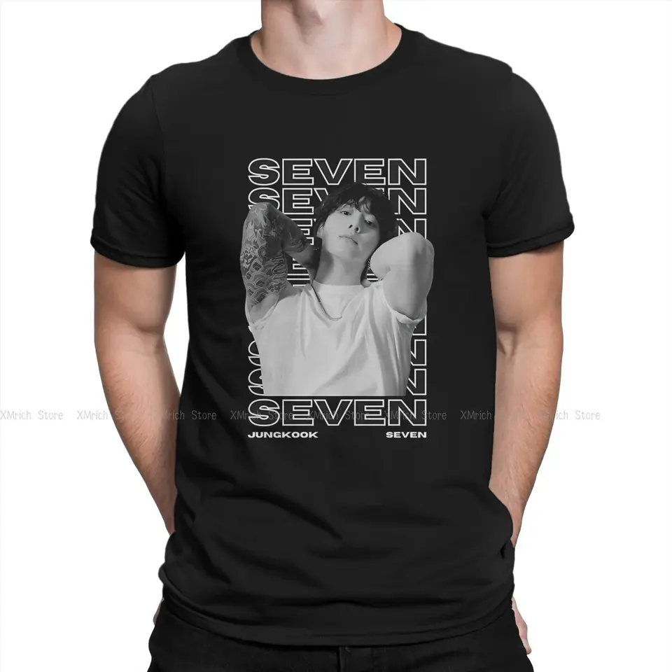 Jungkook-男性用の7つの特徴的なTシャツ、グラフィックストリート
