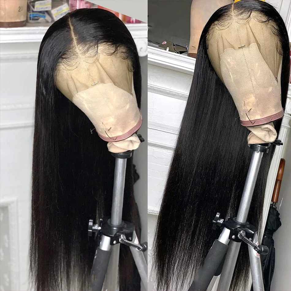 Human Hair Wig 13x6 Straight Lace Front Wigs 32 Inches Transparent Lace Frontal Wig Remy Malaysian13x4 Straight Human Hair Wigs For Women