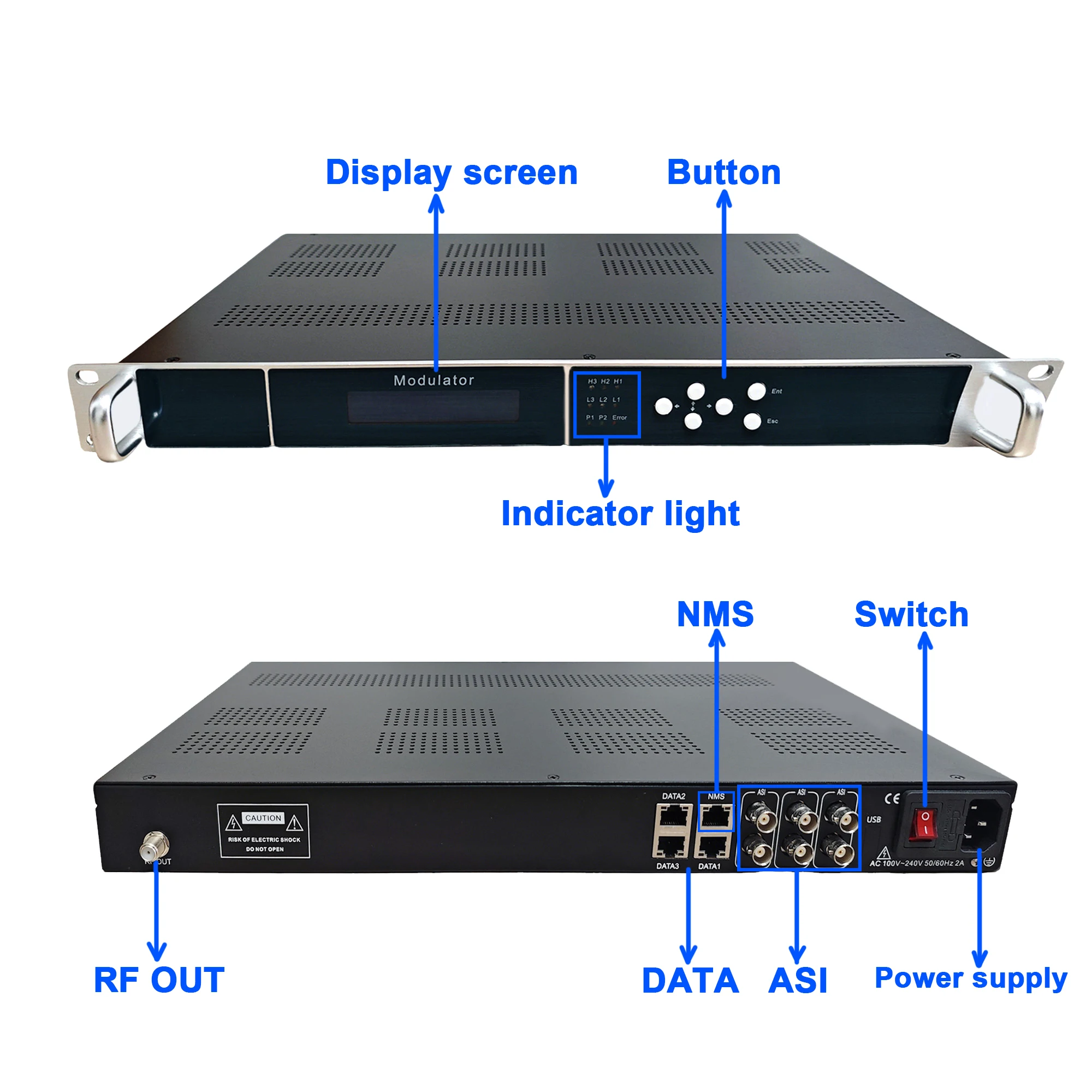 Modulatore DVB-T ISDBT DVB-C ATSC per TV via Cavo, da 8, 16, 24, 32 Canali IP a RF, Attrezzatura Front-End ASI a RF - immagine 5