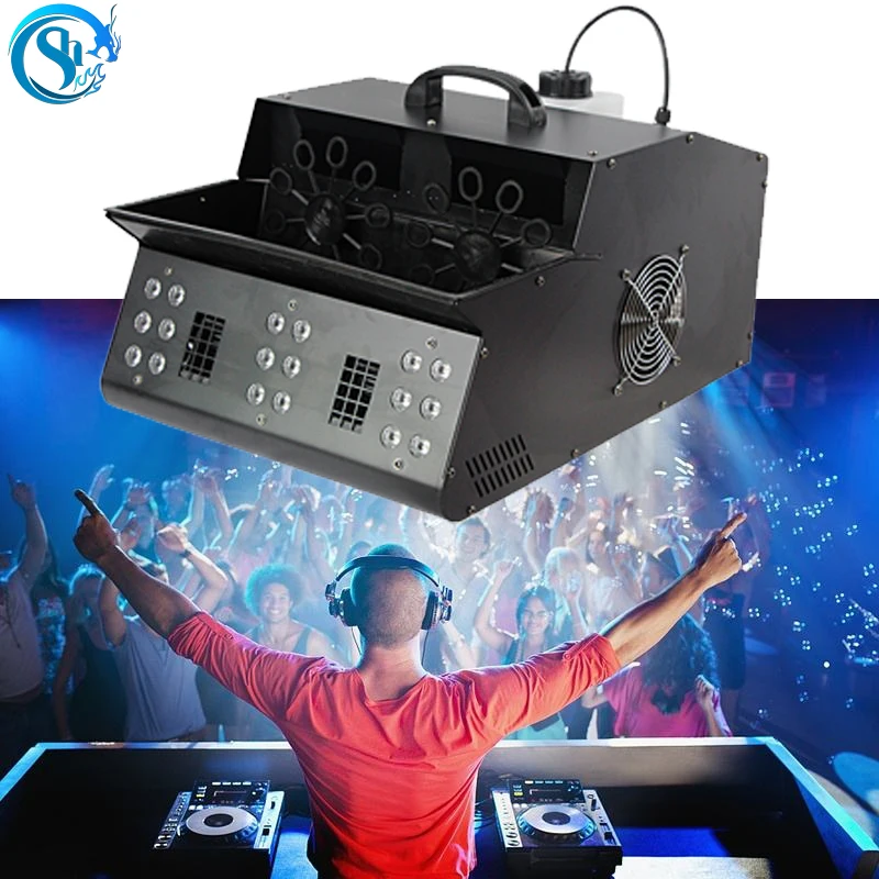 

1500 Вт RGB светодиодный Dmx 512 двухколесная дымовая машина с беспроводным пультом дистанционного управления для DJ сцены свадьбы вечеринки шоу