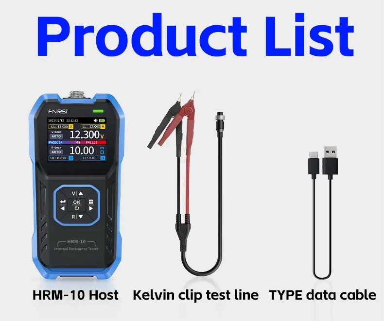 HRM-10 Battery Tester Internal Resistance Tester Fast High Precision 4-Wire 1865